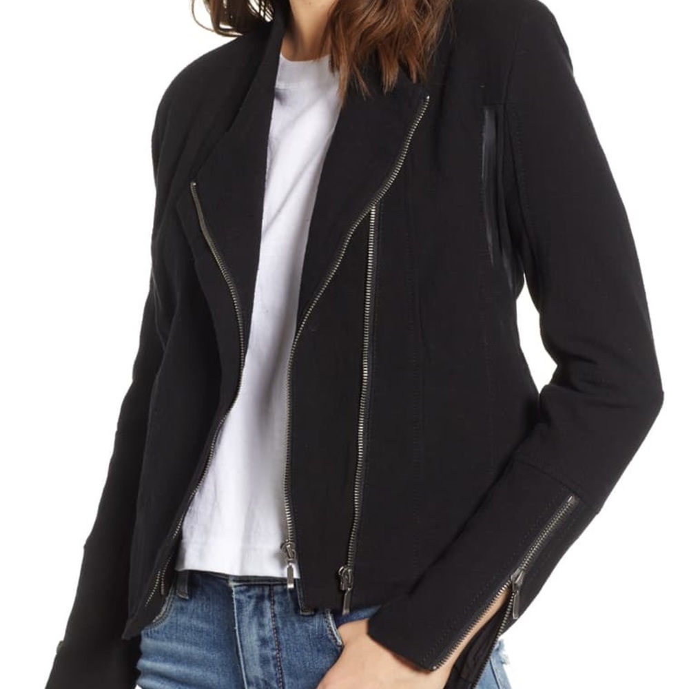 BLANKNYC Mesh Detail Crepe Jacket